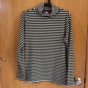 Black and White Striped Long Sleeve Shirt